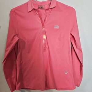 Foray Golf 1/2 Button Long Sleeve Shirt Women's Pink Size XS
